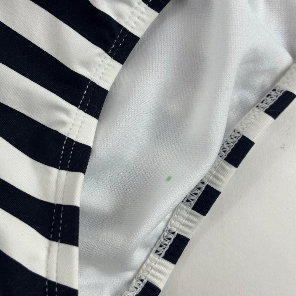 Anne Cole Signature Striped Swimsuit Womens 8 One-Shoulder Black & White Stripes - Picture 7 of 13